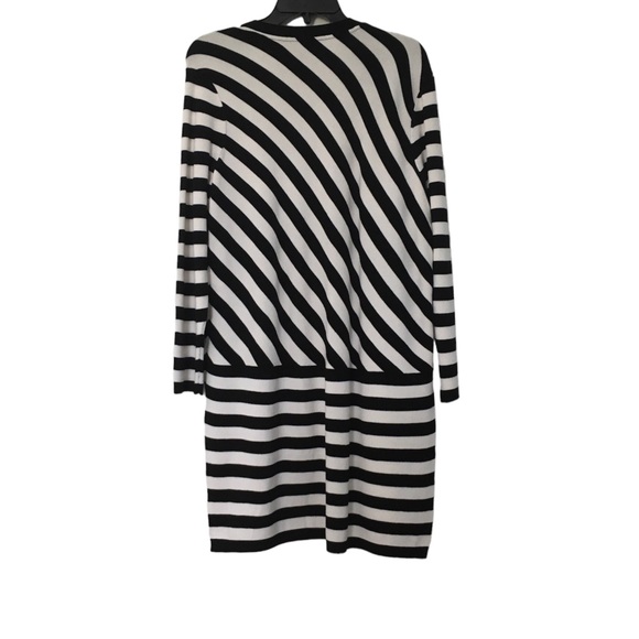 Chico’s Travelers Striped Sweater Duster Black and White - Picture 2 of 9